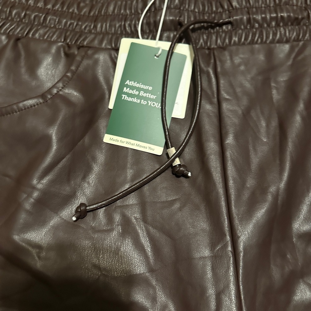 High Waisted Drawstring Stretchy Fleece Casual Tapered Pants with Pockets - Picture 4 of 10